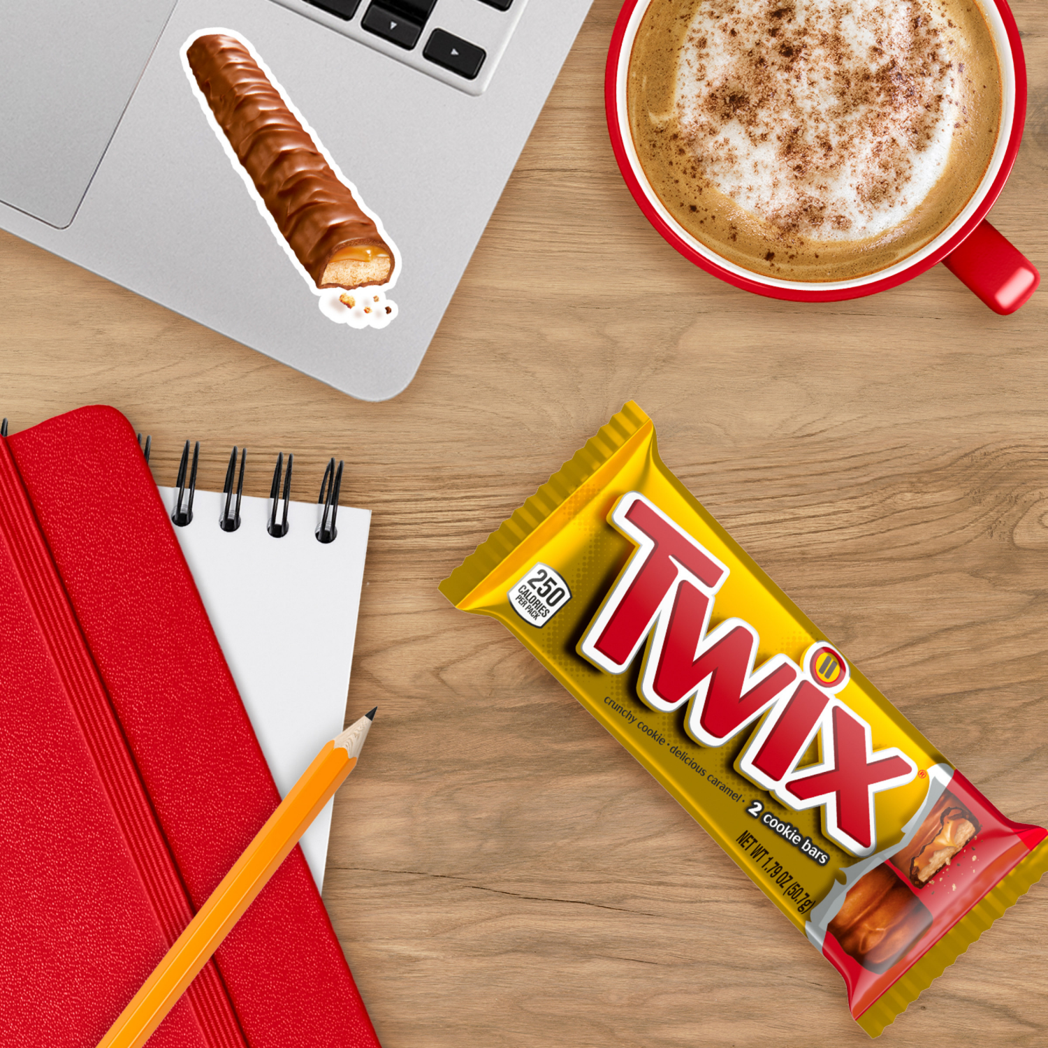 slide 3 of 5, TWIX Caramel Cookie Chocolate Candy Bar Single Size, 1.79 oz