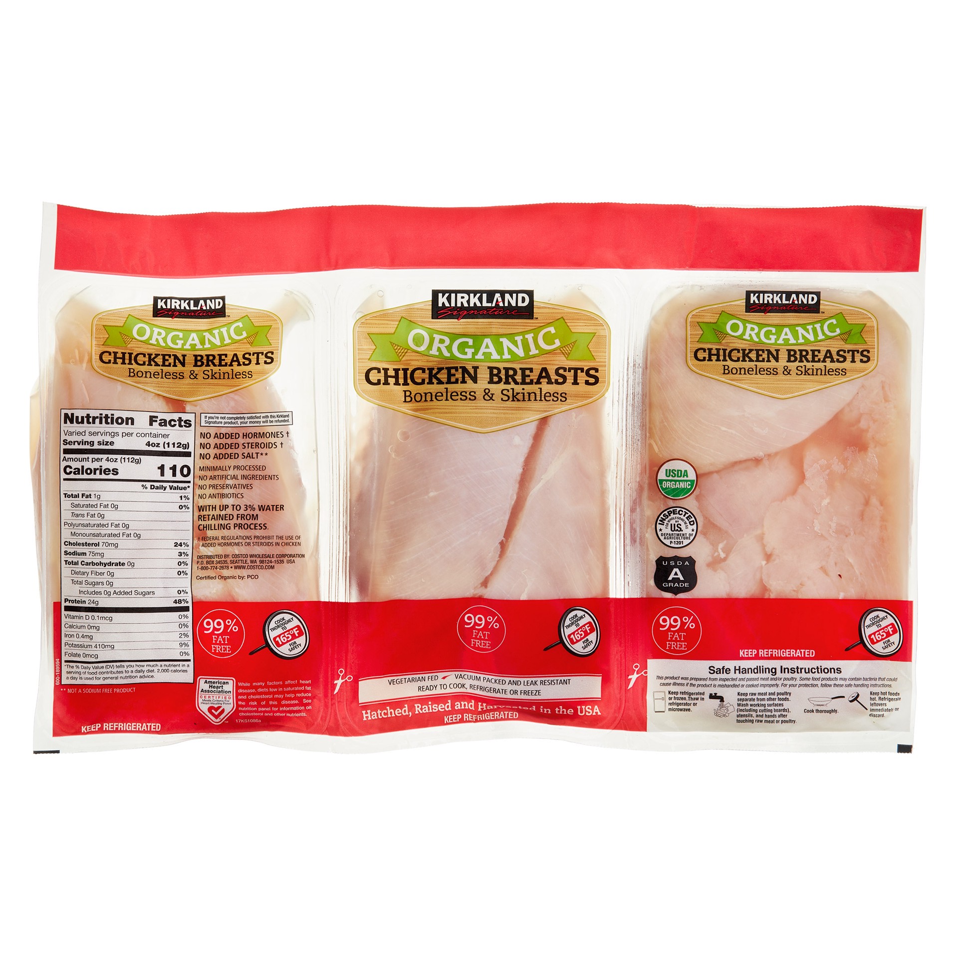 slide 2 of 2, Kirkland Signature Organic Boneless Skinless Chicken Breasts, 