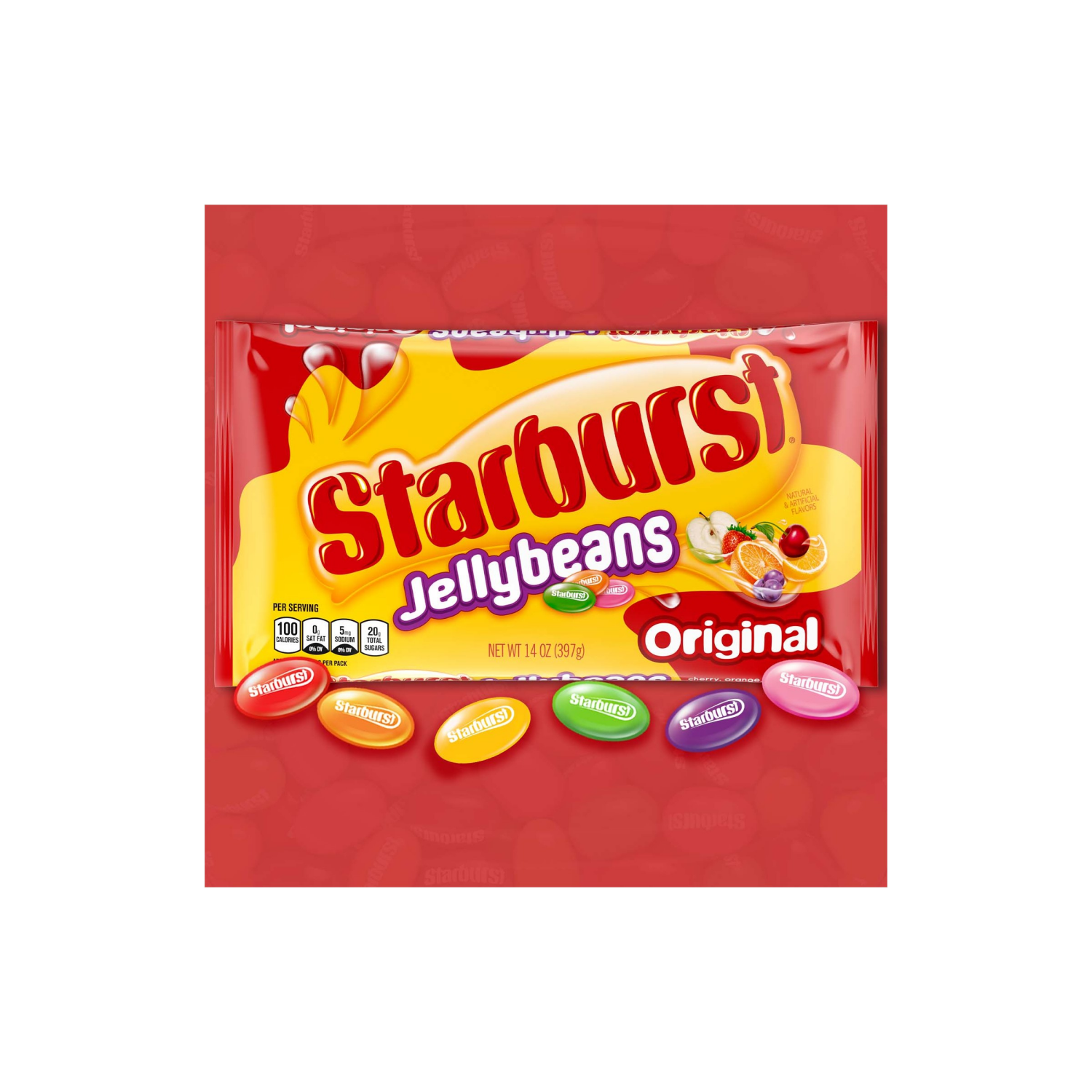 slide 2 of 8, STARBURST Original Jelly Beans Gummy Candy, 14 oz Bag, 14 oz