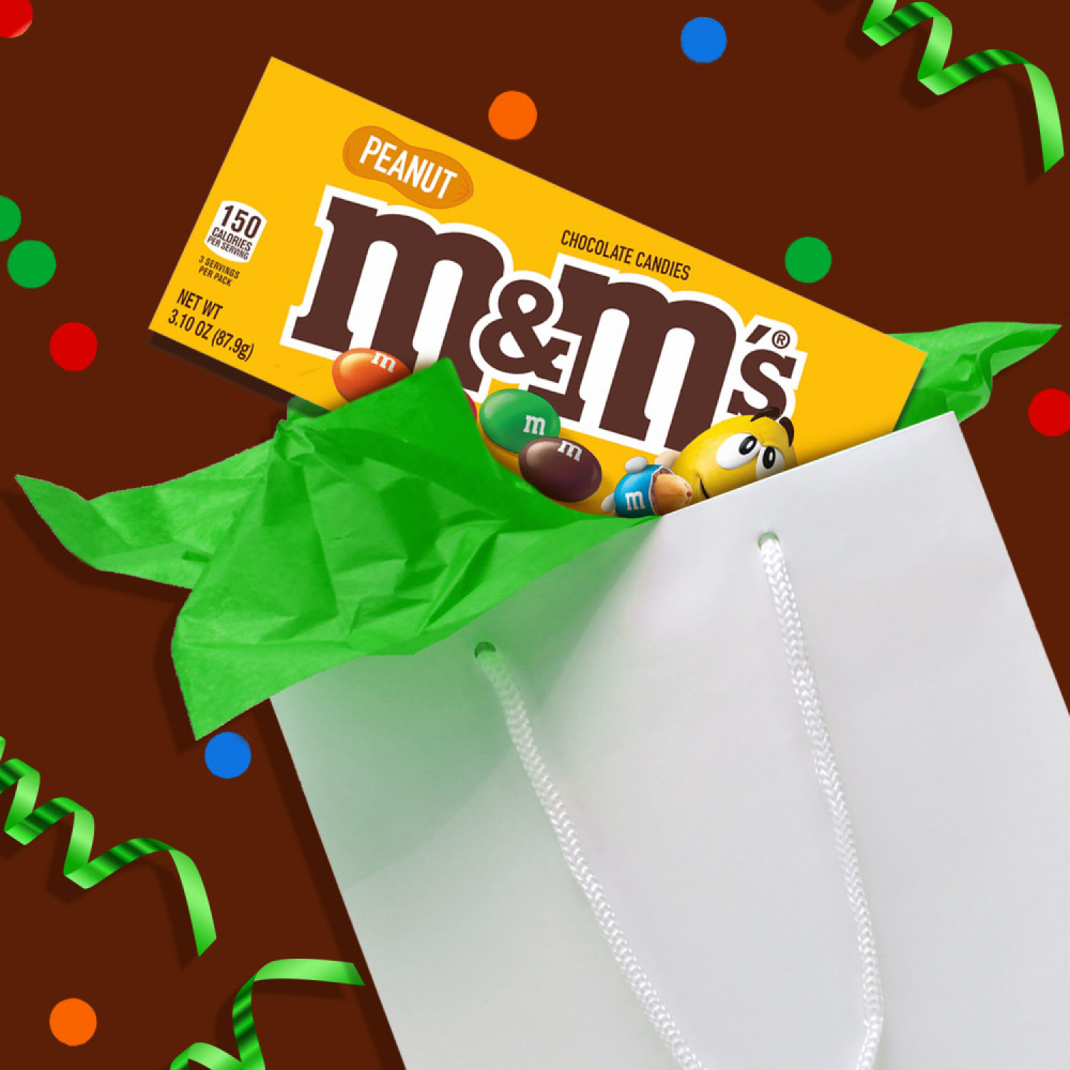 slide 3 of 8, M&M'S Peanut Milk Chocolate Candy Theater Box, 3.1 oz Box, 3.1 oz