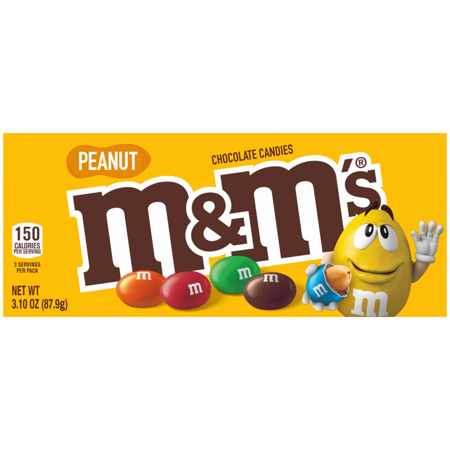 slide 1 of 8, M&M'S Peanut Milk Chocolate Candy Theater Box, 3.1 oz Box, 3.1 oz