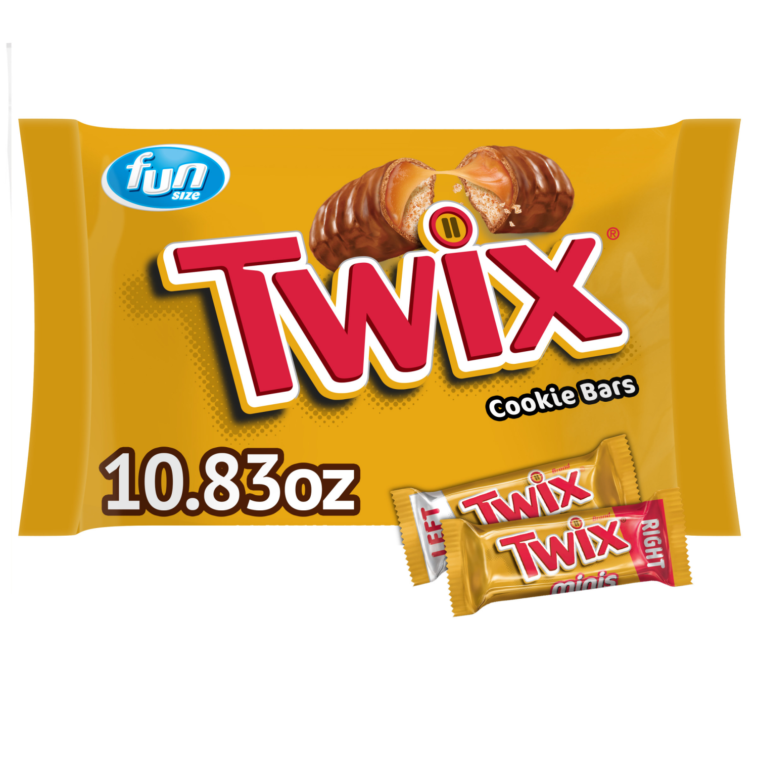 slide 1 of 8, TWIX Caramel Fun Size Chocolate Cookie Candy Bar, 10.83 Oz Bag, 10.83 oz