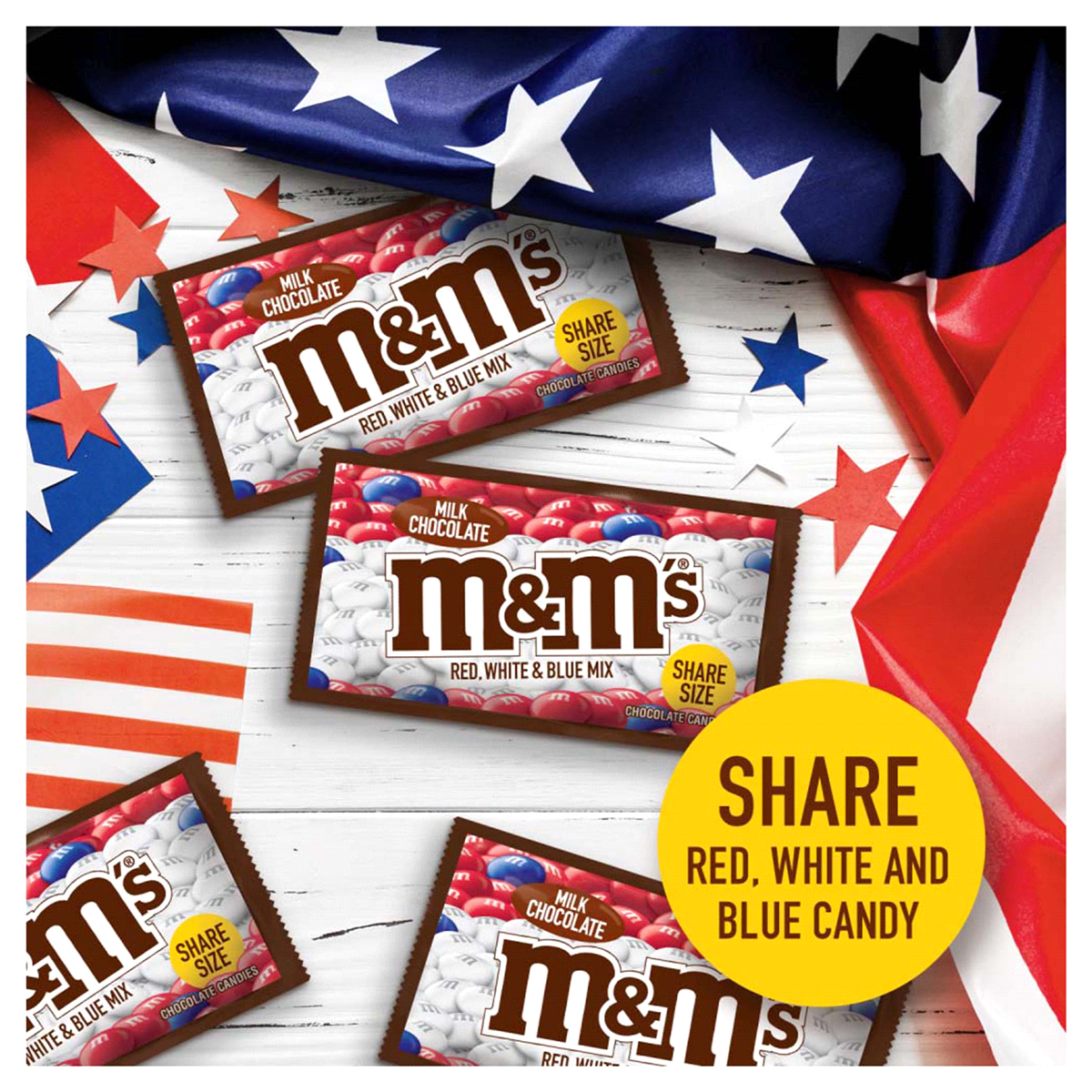 Save on M&M's Milk Chocolate Candies Red White & Blue Mix Party Size Order  Online Delivery