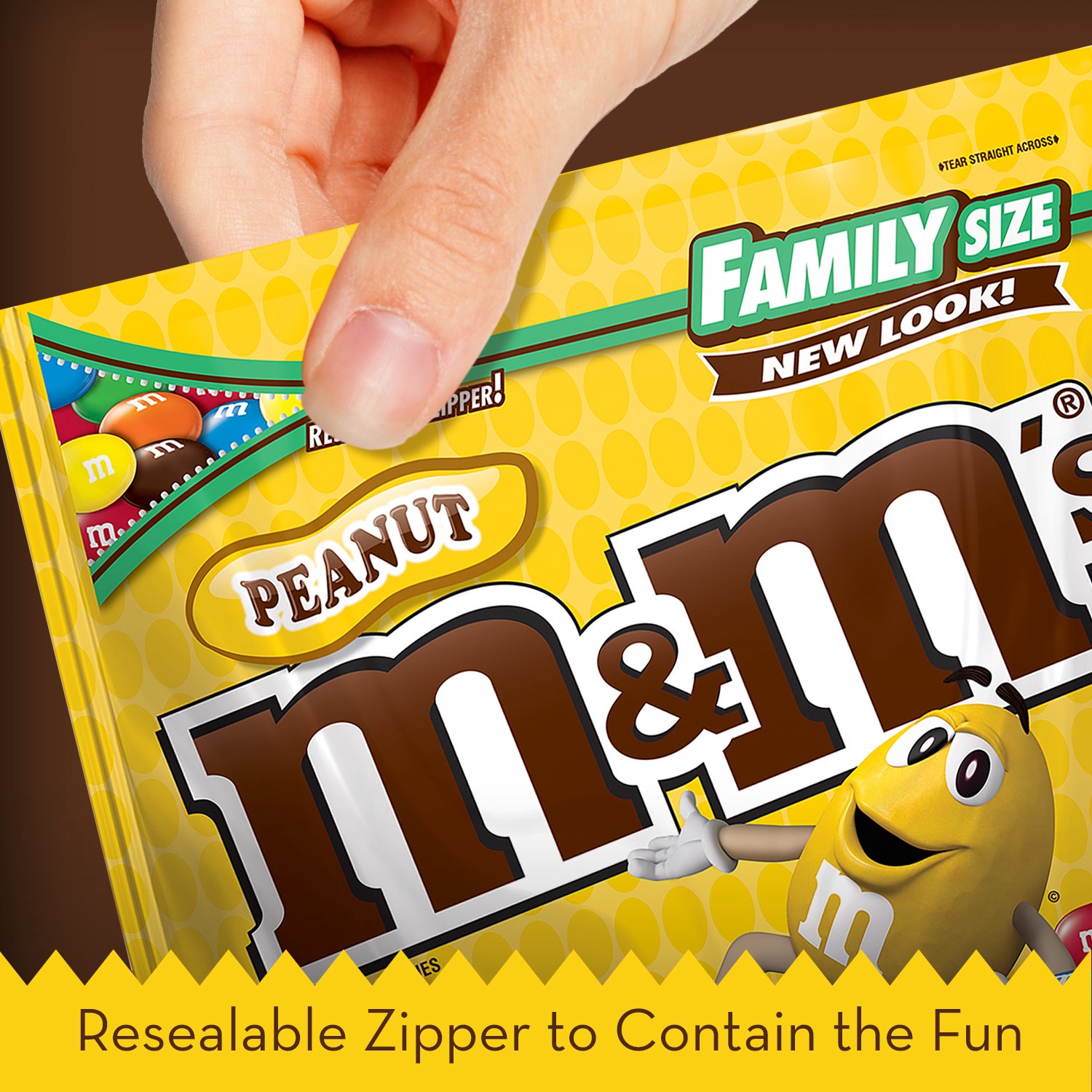slide 3 of 5, M&M's Peanut Milk Chocolate Candy, Family Size, 19.2 oz