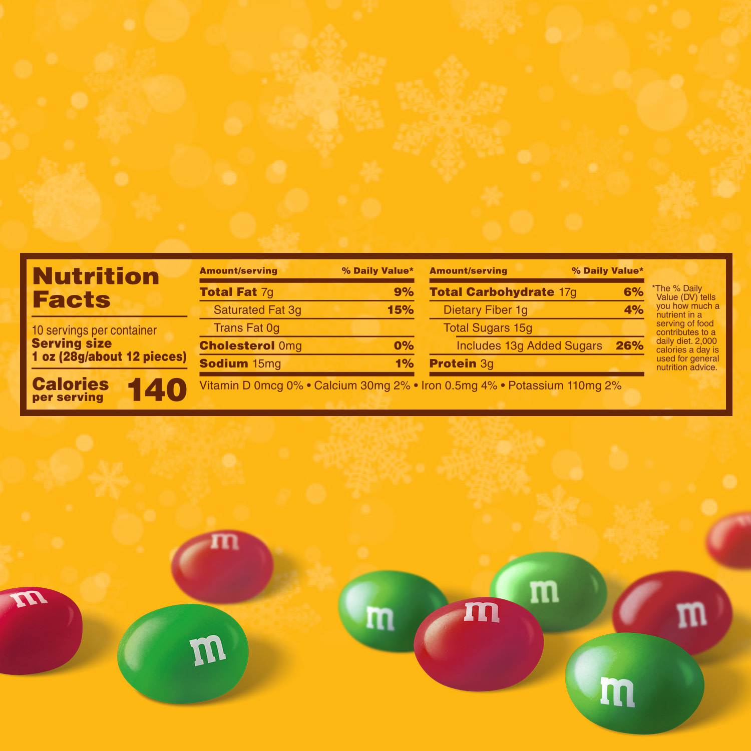 slide 6 of 8, M&M's Holiday Peanut Chocolate Candy, 10.147 oz