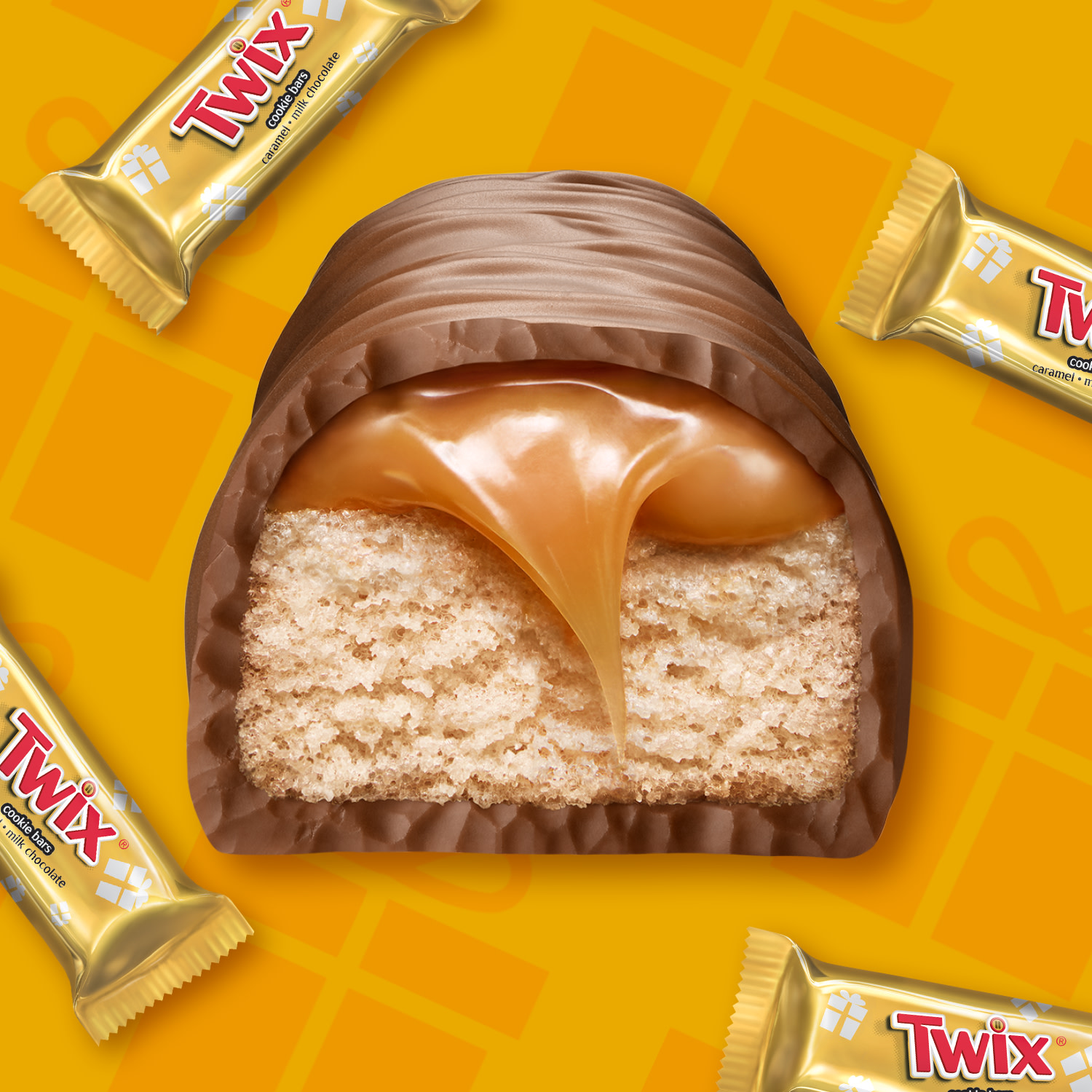 slide 2 of 8, TWIX Caramel Minis Size Cookie Bar Christmas Candy, 10.43-Ounce Bag, 10.43 oz