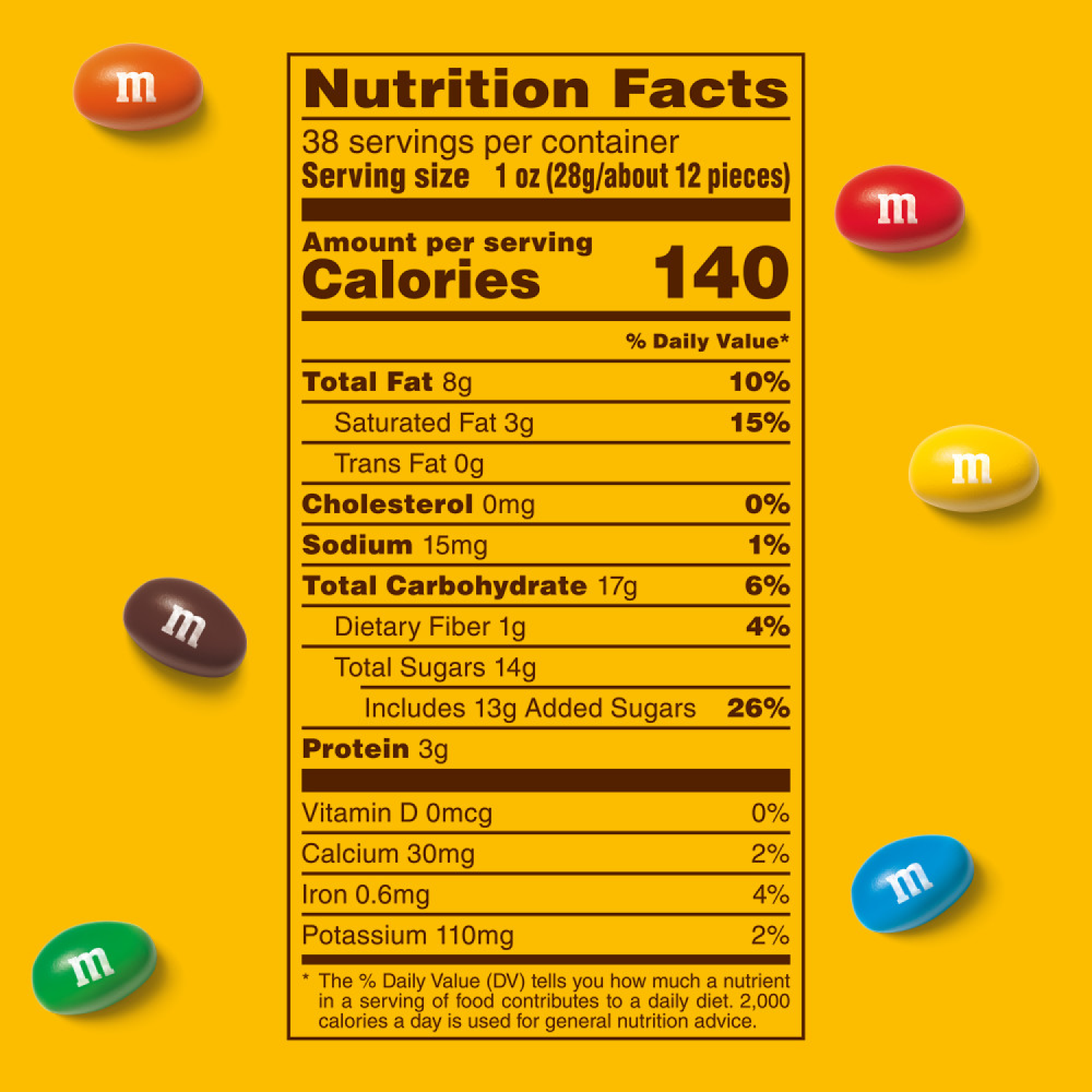 slide 7 of 8, M&M's Party Size Peanut Chocolate Candies 38 oz, 38 oz