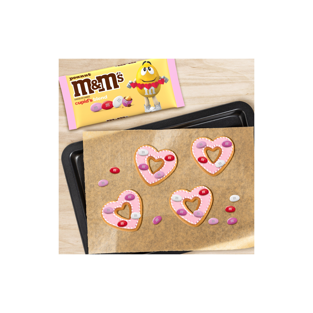 slide 2 of 5, M&M'S Peanut Milk Chocolate Valentine''s Day Candy Assortment, 10 oz Bag, 10 oz