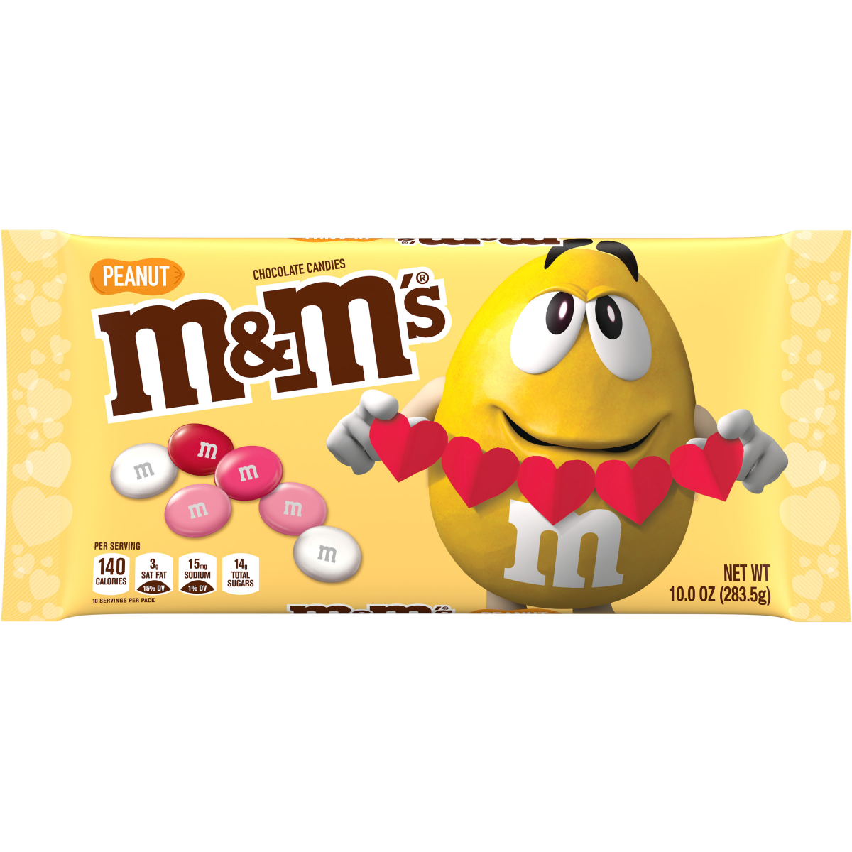 slide 1 of 5, M&M'S Peanut Milk Chocolate Valentine''s Day Candy Assortment, 10 oz Bag, 10 oz