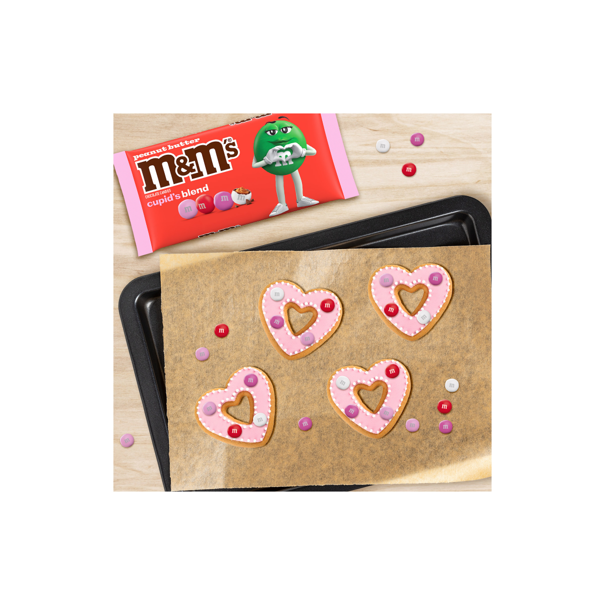 slide 3 of 5, M&M's Peanut Butter Milk Chocolate Cupid's Blend Valentine's Day Candy, 9.48 oz, 9.48 oz
