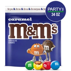 M&M's Caramel Milk Chocolate Candy, Party Size, 34 oz Bag