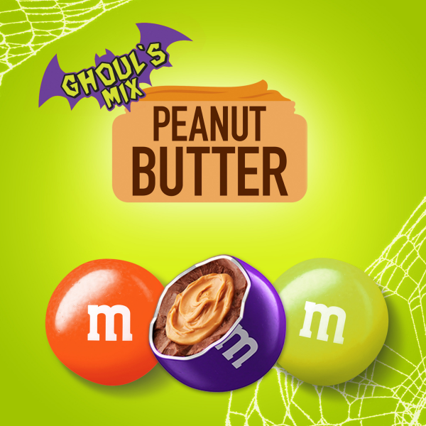 slide 25 of 29, M&M's Halloween Peanut Butter Milk Chocolate Candies Ghoul Mix, 9.48 oz