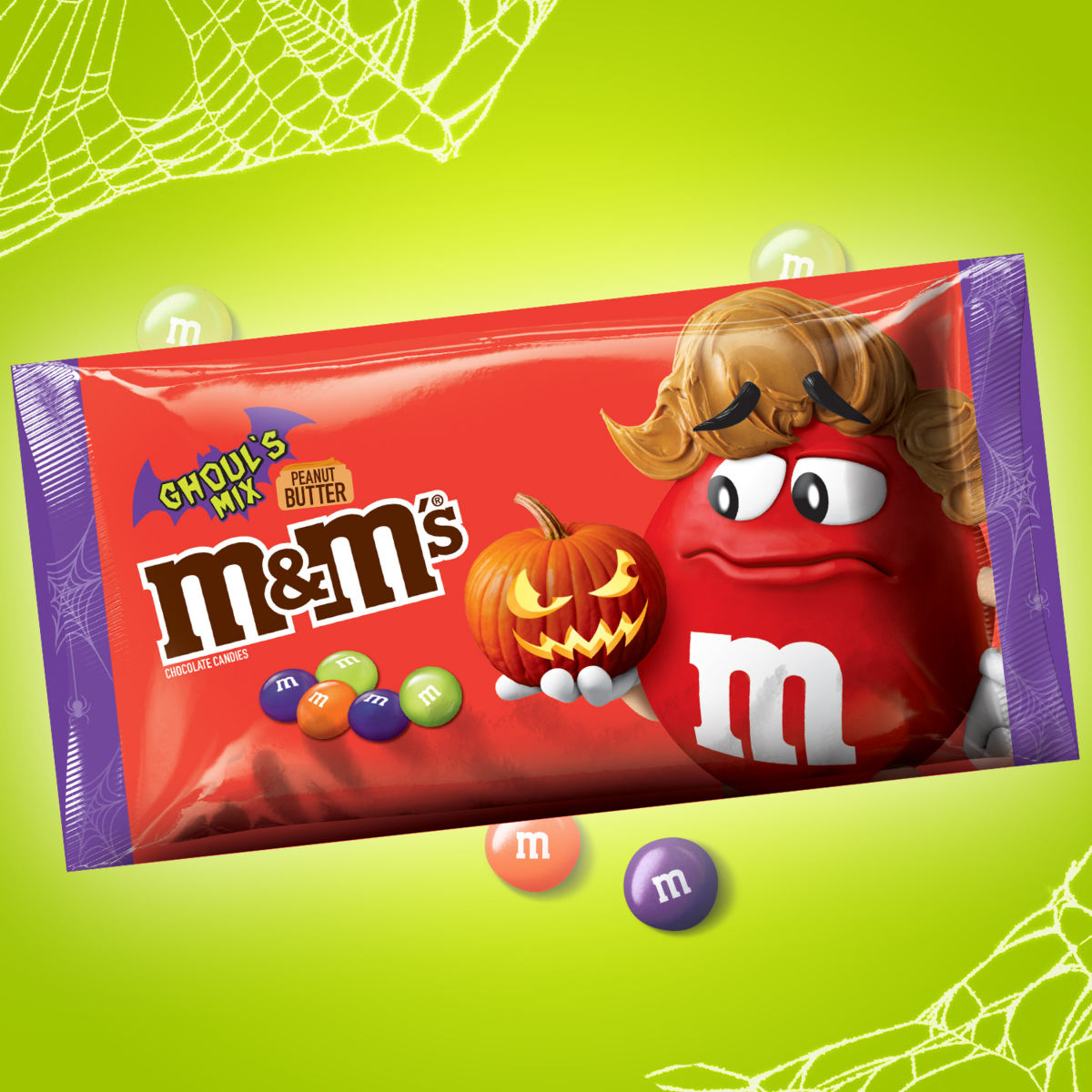 slide 2 of 29, M&M's Halloween Peanut Butter Milk Chocolate Candies Ghoul Mix, 9.48 oz