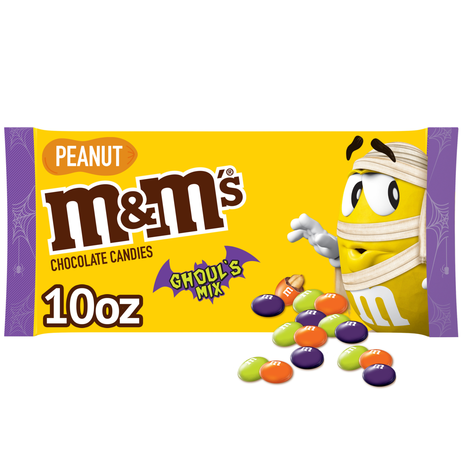 slide 1 of 5, M&M'S Ghoul's Mix Peanut Chocolate Halloween Candy, 10-Ounce Bag, 10 oz