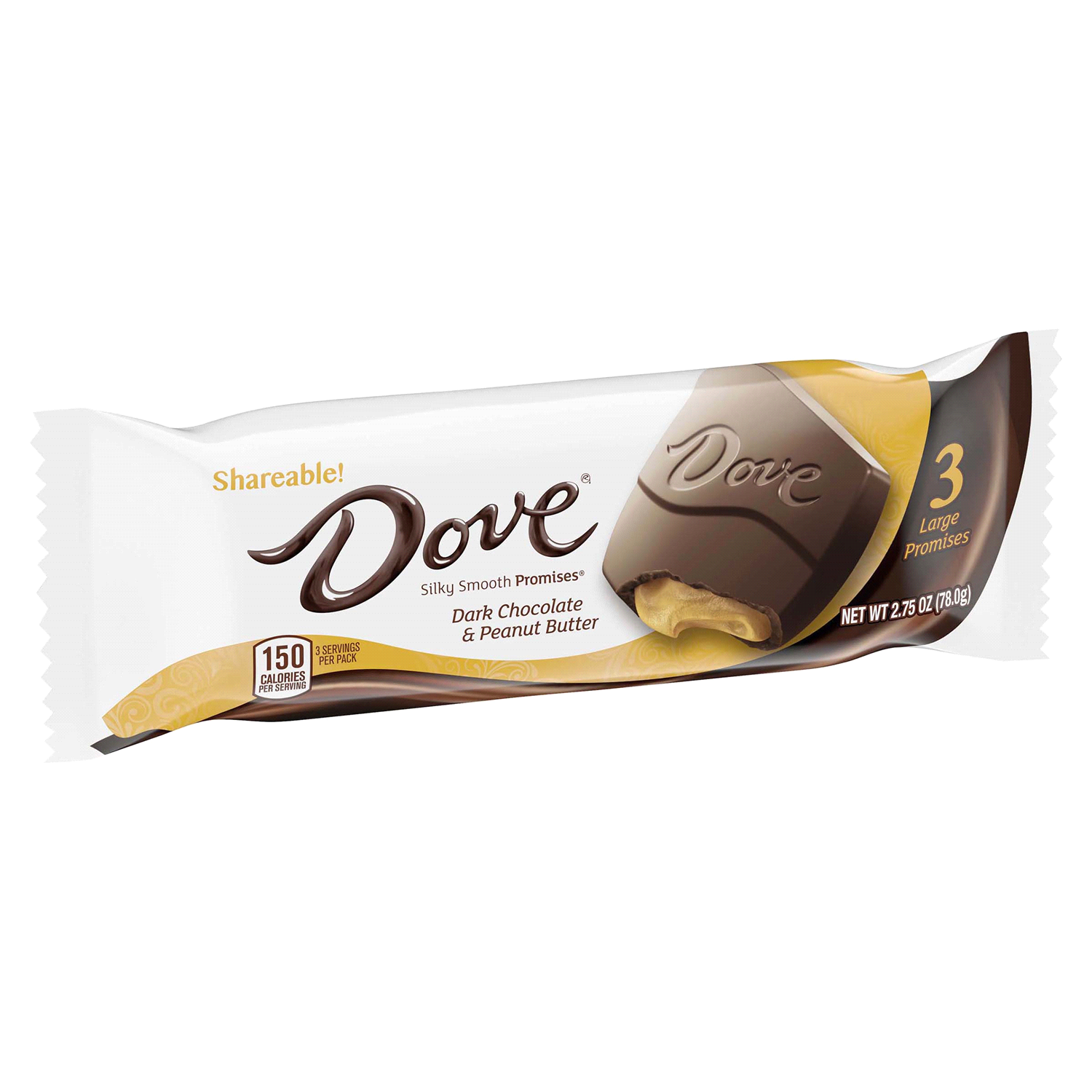 slide 5 of 5, DOVE Large PROMISES Dark Chocolate Peanut Butter Candy, 2.75 oz Pack, 3 ct