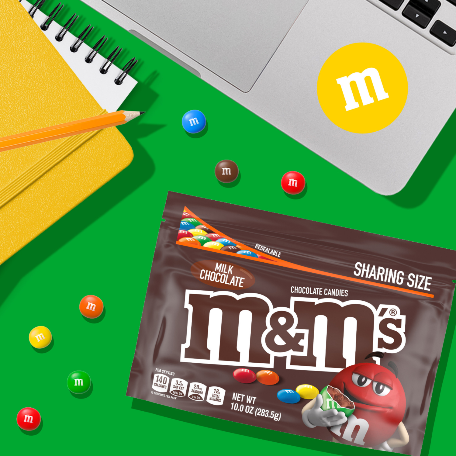 slide 7 of 7, M&M'S, Milk Chocolate Candy Sharing Size Bag, 10 Oz, 10 oz