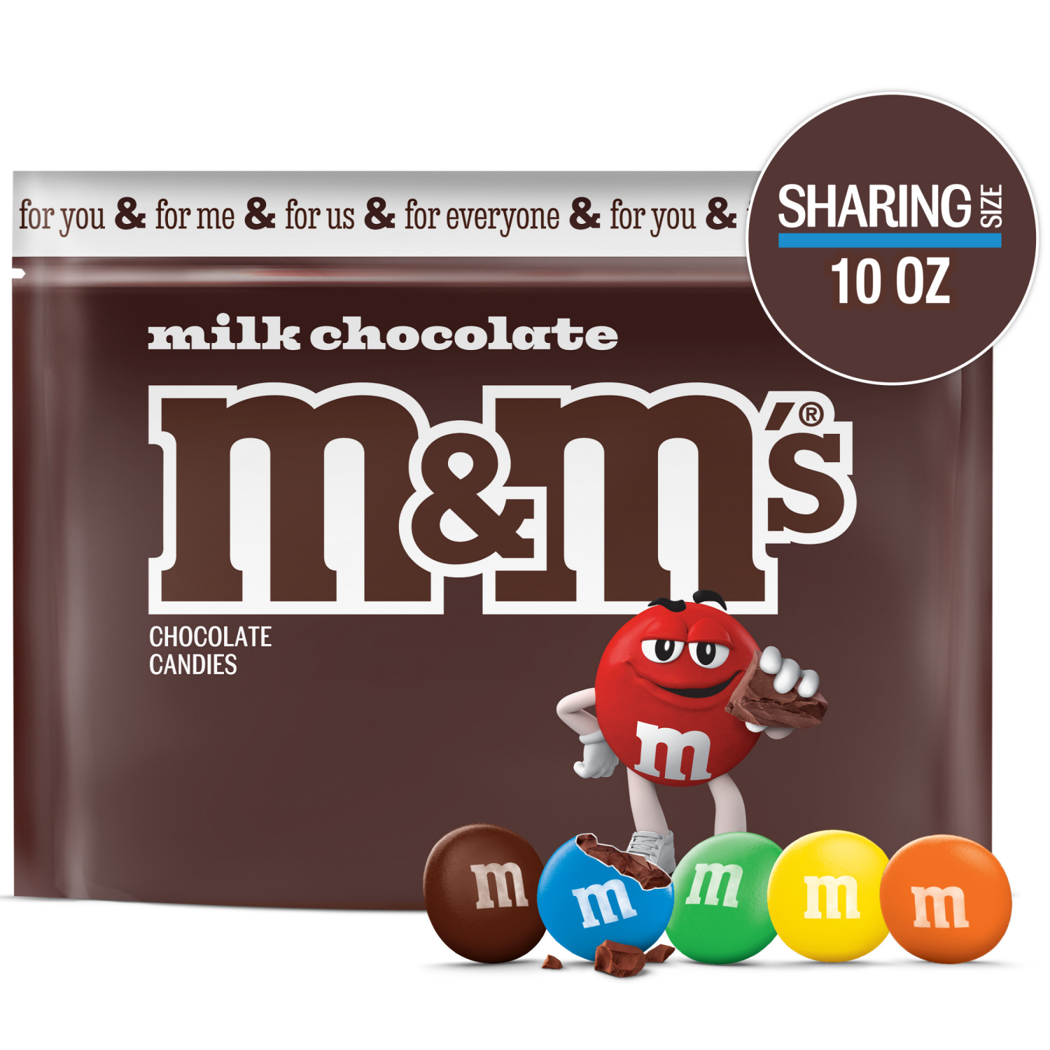 slide 1 of 7, M&M'S, Milk Chocolate Candy Sharing Size Bag, 10 Oz, 10 oz