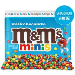 M&M'S Milk Chocolate MINIS Candy Sharing Size Bag, 9.4-Ounce
