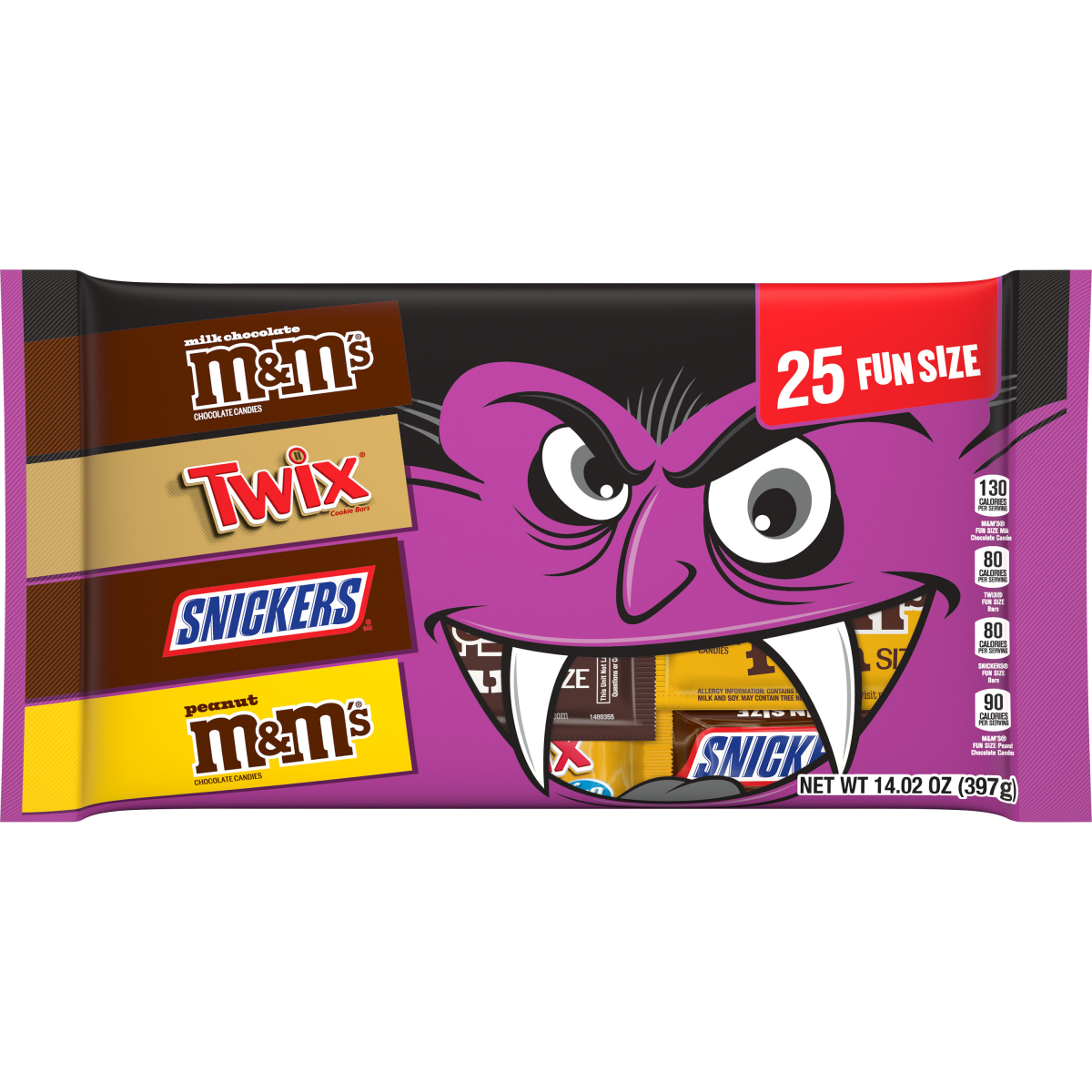 slide 1 of 8, Wrigley M&M'S, SNICKERS & TWIX Milk Chocolate Halloween Candy, 14.02 Oz Bulk Bag, 14.02 oz