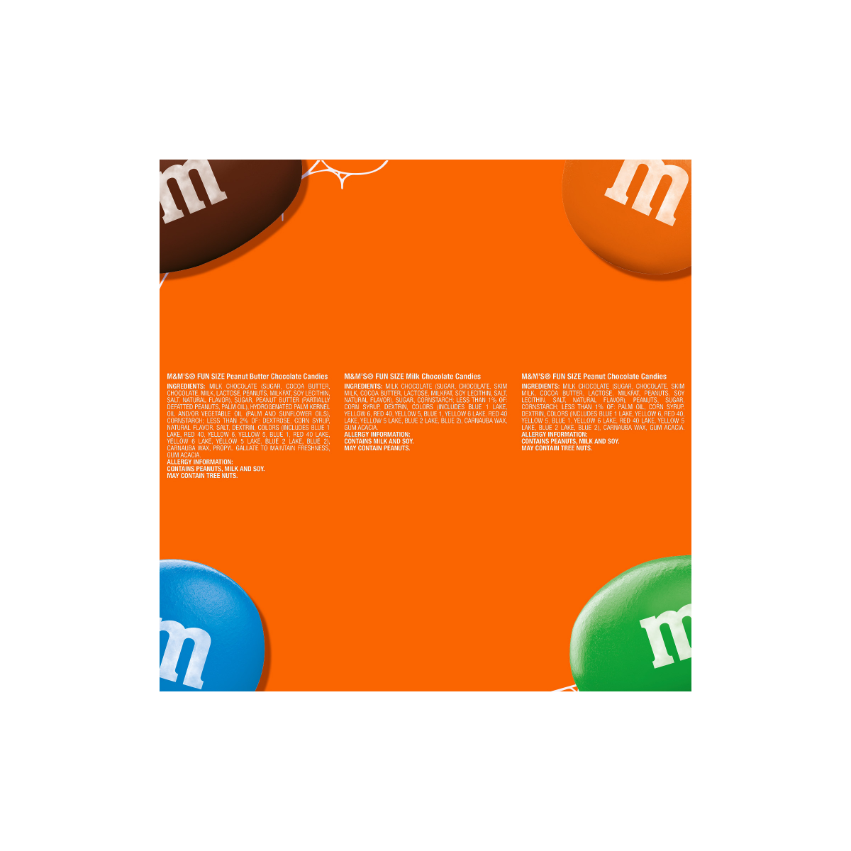 slide 4 of 8, M&M's Milk Chocolate, Peanut & Peanut Butter Fun Size Halloween Candy Variety Pack, 15 Ct Bag, 8.48 oz