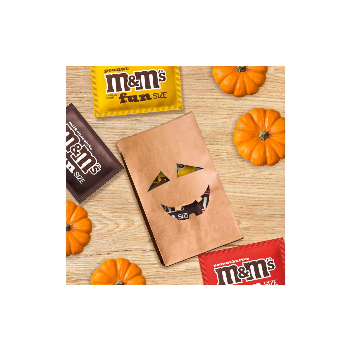 slide 7 of 8, M&M's Milk Chocolate, Peanut & Peanut Butter Fun Size Halloween Candy Variety Pack, 15 Ct Bag, 8.48 oz