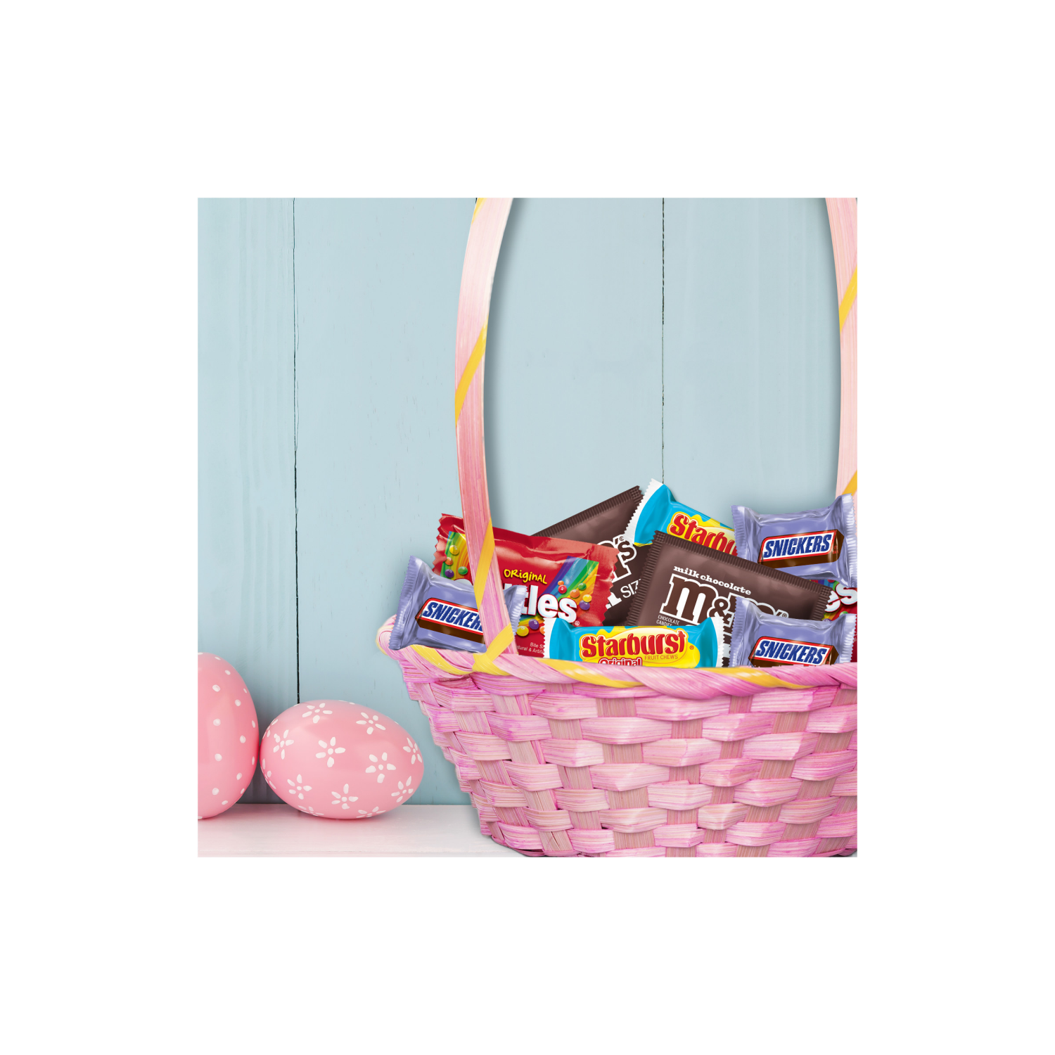 slide 5 of 8, M&M's, Skittles, Snickers & Starburst Easter Basket Stuffers Variety Pack, Bulk Bag - 25 ct, 25 ct