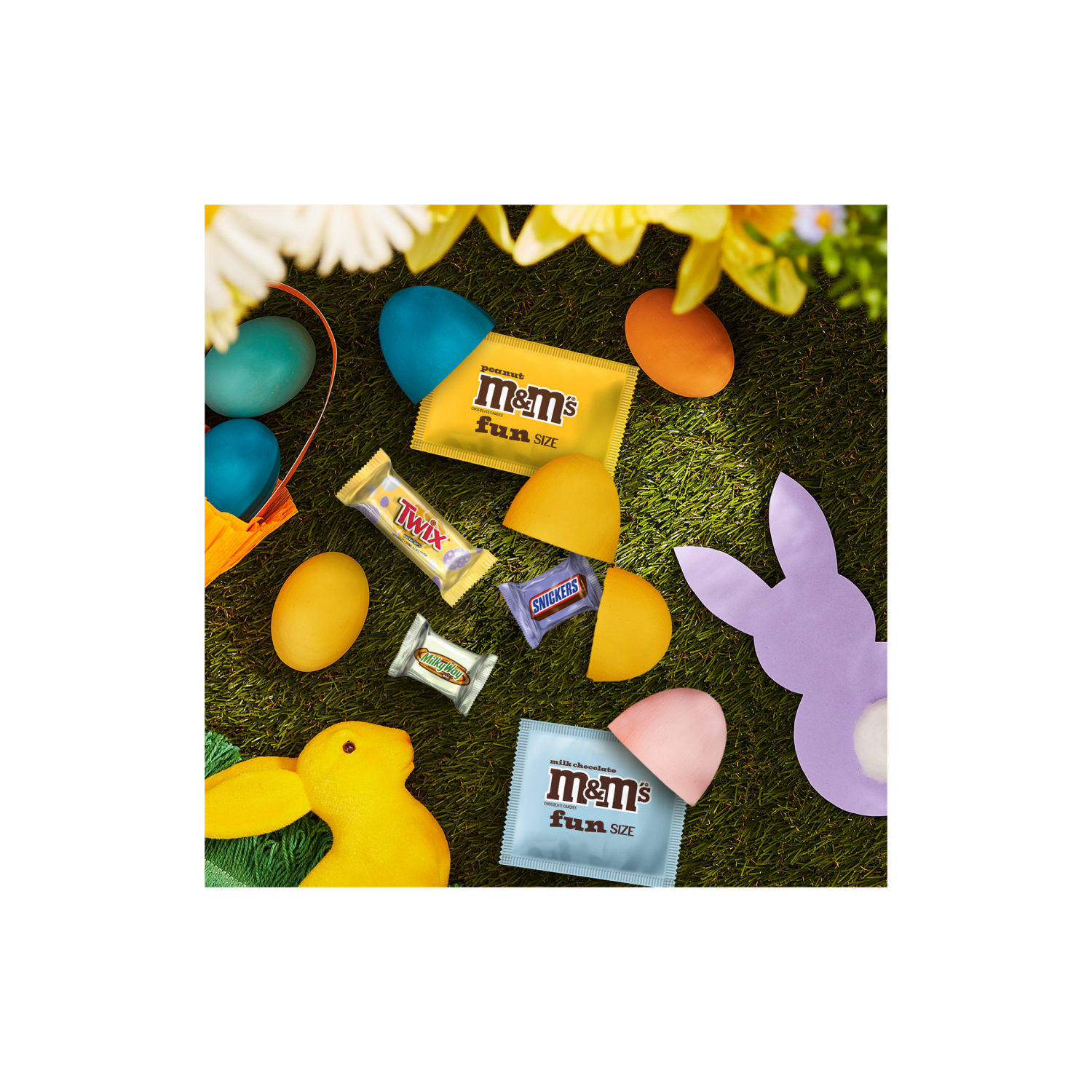 slide 2 of 8, M&M's, Snickers , Twix & Milky Way Milk Chocolate Candy Easter Basket Stuffers, 120 Ct Bulk Bag, 120 ct