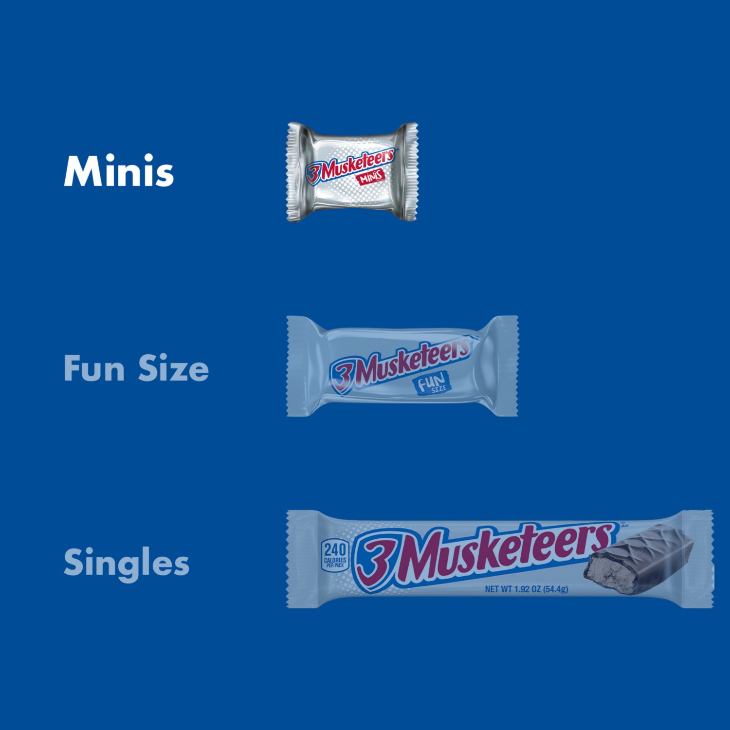 slide 4 of 8, 3 MUSKETEERS Minis Bars Sharing Size 8.4 oz, 8.4 oz