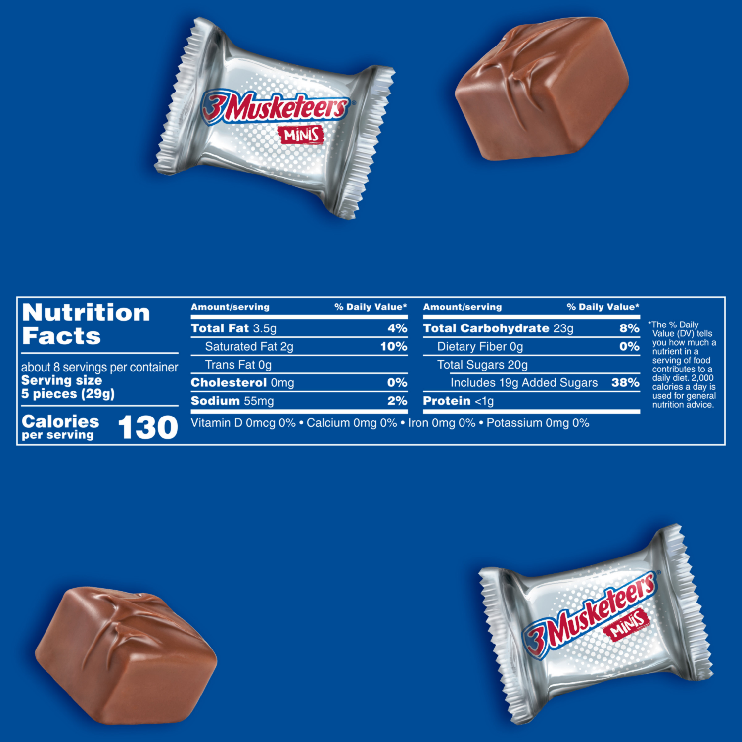 slide 7 of 8, 3 MUSKETEERS Minis Bars Sharing Size 8.4 oz, 8.4 oz