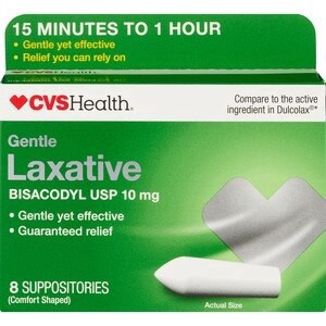 slide 1 of 1, CVS Health Gentle Laxative Suppositories, 8 Ct, 1 ct