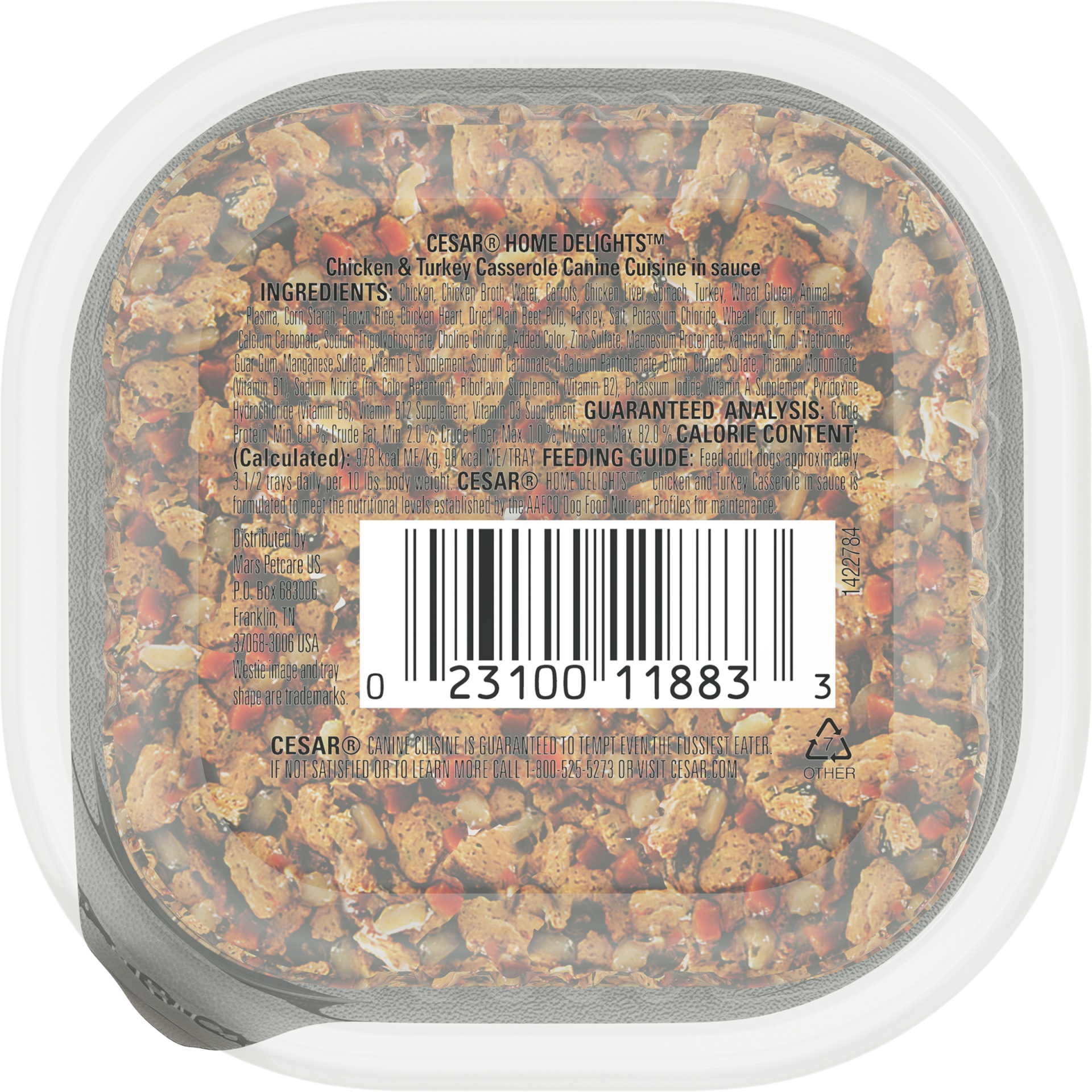 slide 8 of 9, Cesar Home Delights Chicken and Turkey Casserole in Sauce Wet Dog Food Tray, 3.5 oz