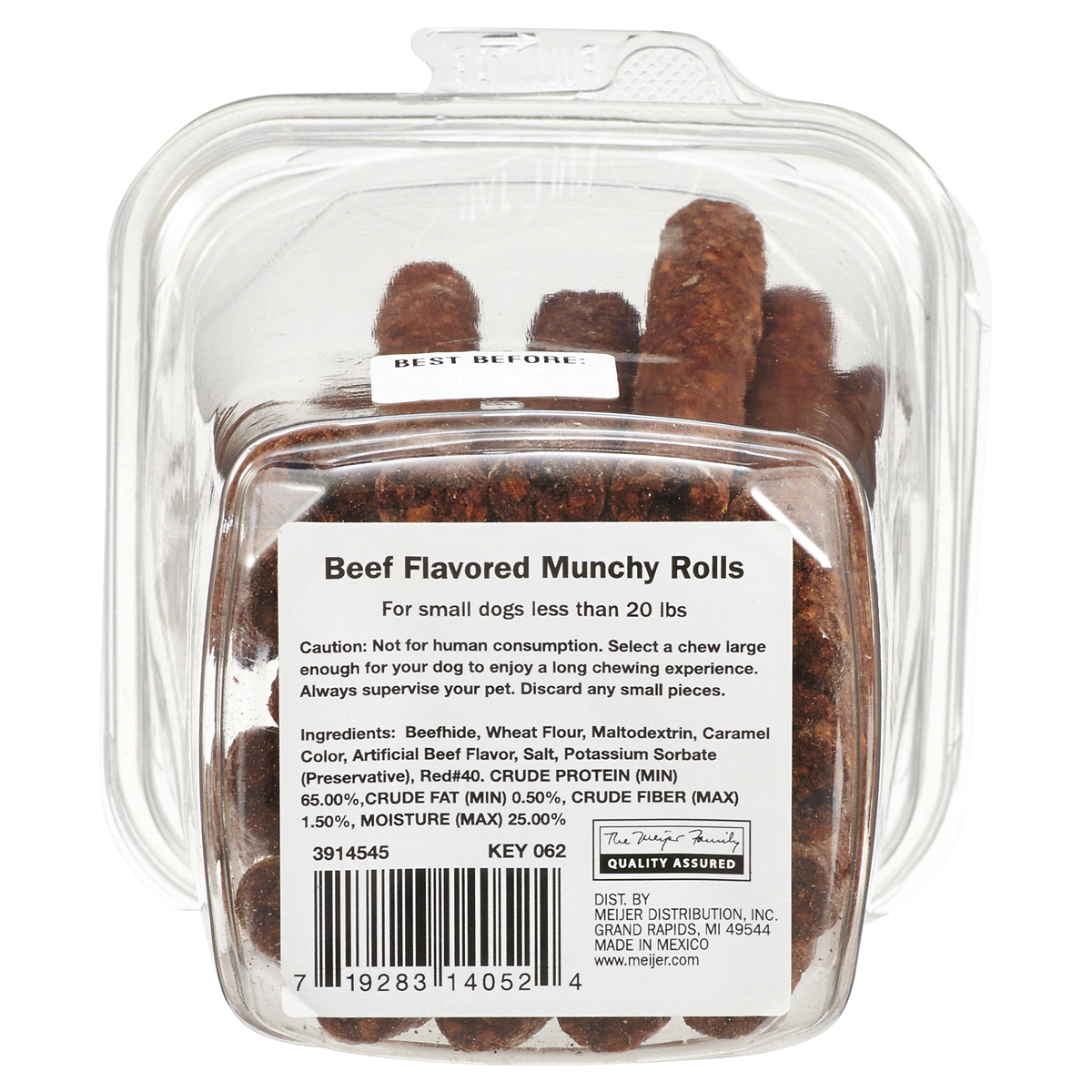 slide 2 of 2, Meijer Munchy Rolls 4" Dog Treats, Beef Flavor, 29 ct; 4 in