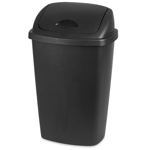 slide 1 of 1, Sterilite Swing Top Wastebasket, 13.2 gal