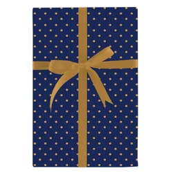 Design Design Gold Swiss Dots Midnight Roll Gift Wrap