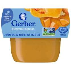 Gerber 1st Foods Natural for Baby Butternut Squash, 2-2 oz Tubs