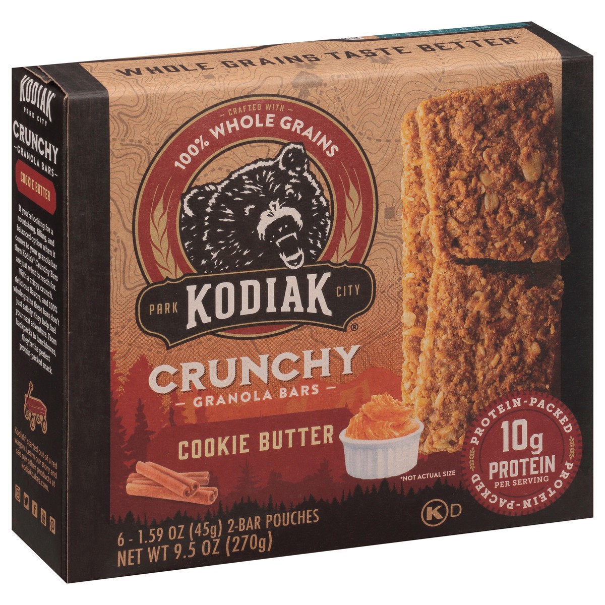 slide 6 of 9, Kodiak Cakes Kodiak Cookie Butter Crunchy Granola Bars, 6 ct; 1.59 oz