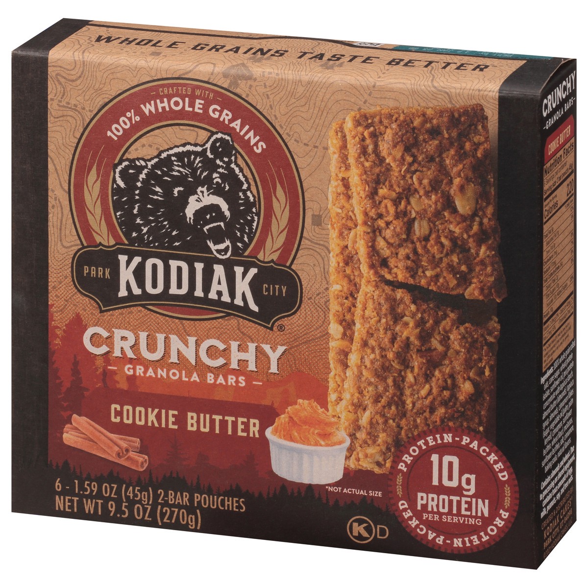 slide 4 of 9, Kodiak Cakes Kodiak Cookie Butter Crunchy Granola Bars, 6 ct; 1.59 oz