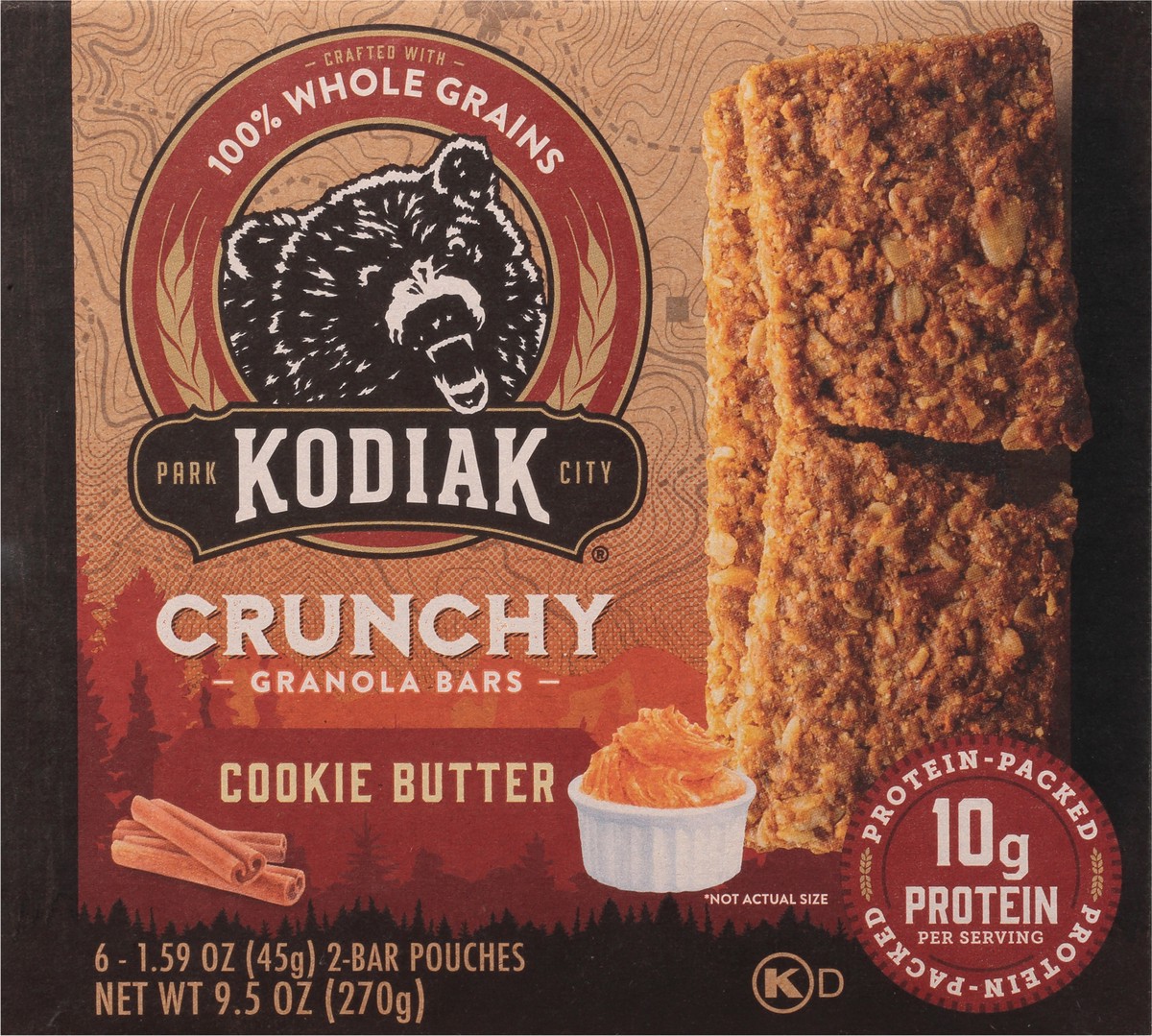 slide 7 of 9, Kodiak Cakes Kodiak Cookie Butter Crunchy Granola Bars, 6 ct; 1.59 oz