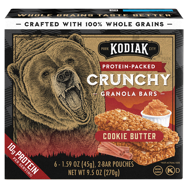 slide 1 of 1, Kodiak Cookie Butter Crunchy Granola Bars, 6 ct; 1.59 oz