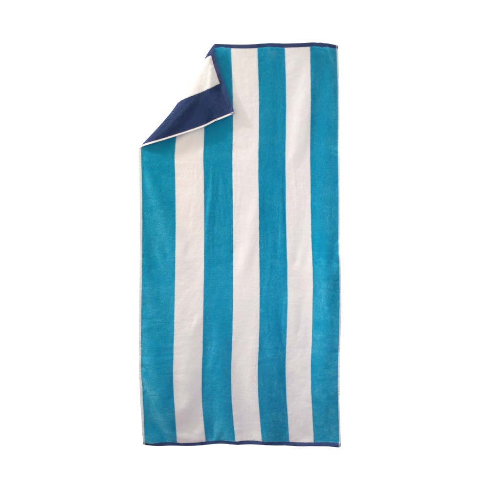 slide 1 of 1, Hd Designs Reversible Blue & White Stripe Beach Towel, 1 ct