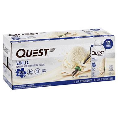 slide 1 of 1, Quest Protein Shake, Vanilla, 12 Pack, 11 fl oz