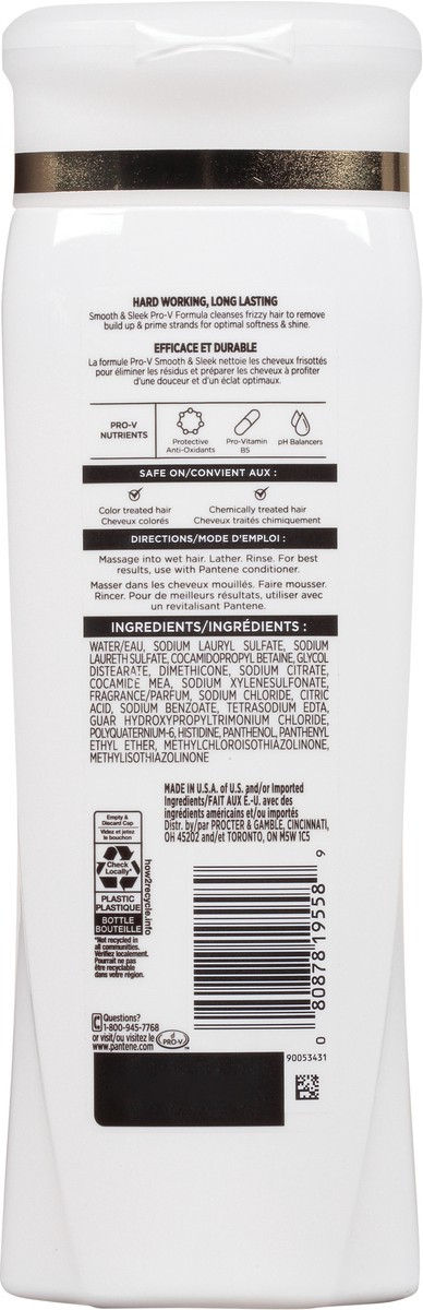 slide 5 of 9, Pantene Smooth & Sleek 72 HR Smoothness Shampoo 12.0oz, 12 fl oz