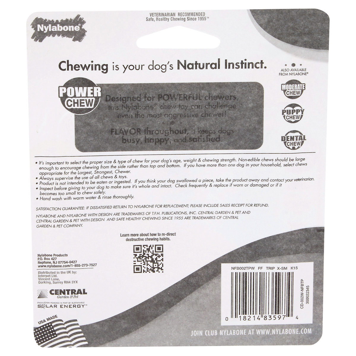 slide 2 of 2, Nylabone Fun Flavor Power Chew, X-small, 1 ct