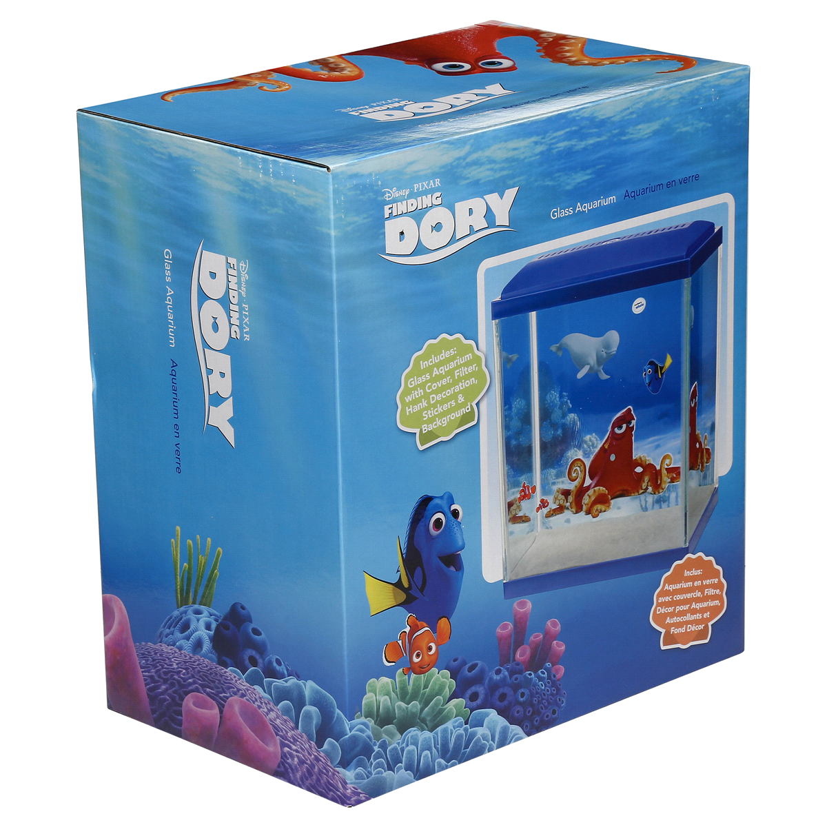 slide 5 of 8, Disney Finding Dory Glass Aquarium, 3 gal