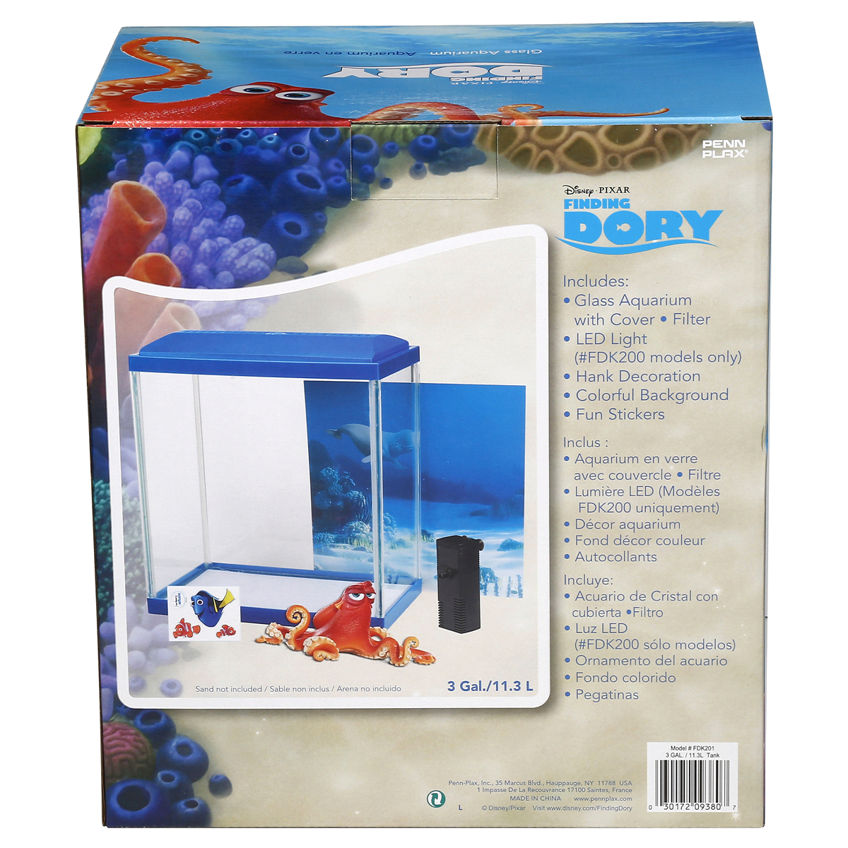 slide 6 of 8, Disney Finding Dory Glass Aquarium, 3 gal