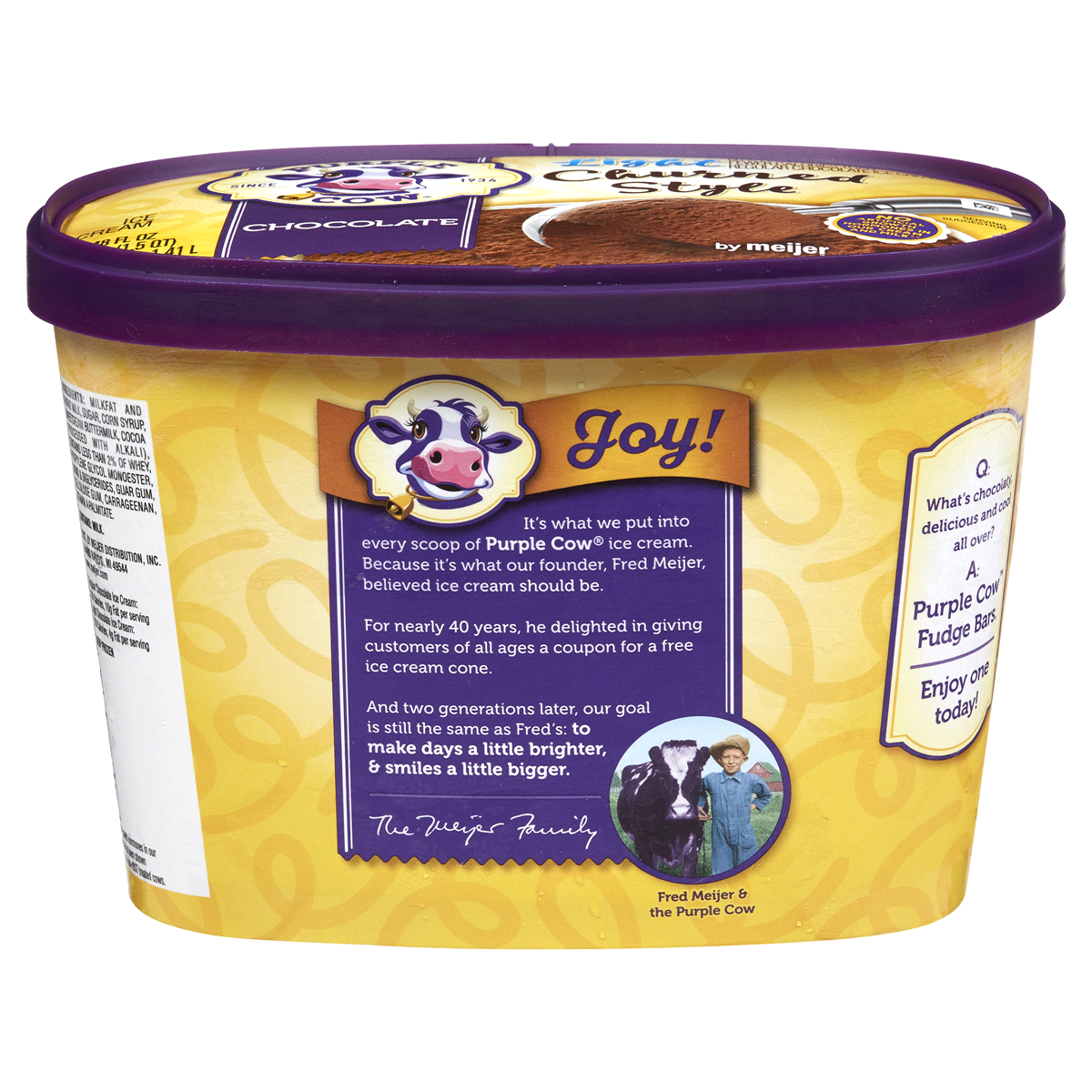 slide 2 of 4, Purple Cow Churned Style Chocolate Ice Cream, 48 fl oz