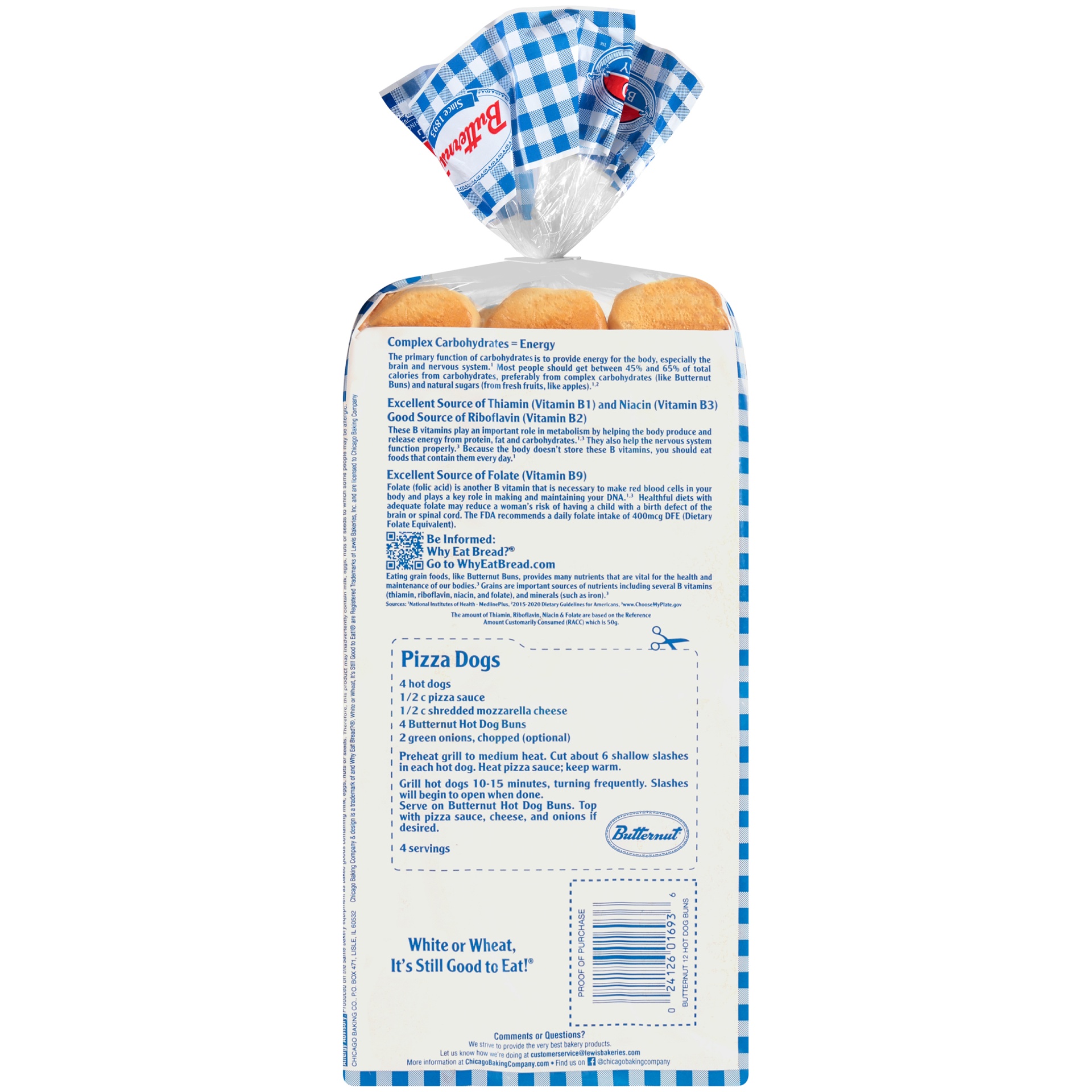 slide 5 of 5, Butternut Hot Dog Enriched Buns 12 ea, 12 ct