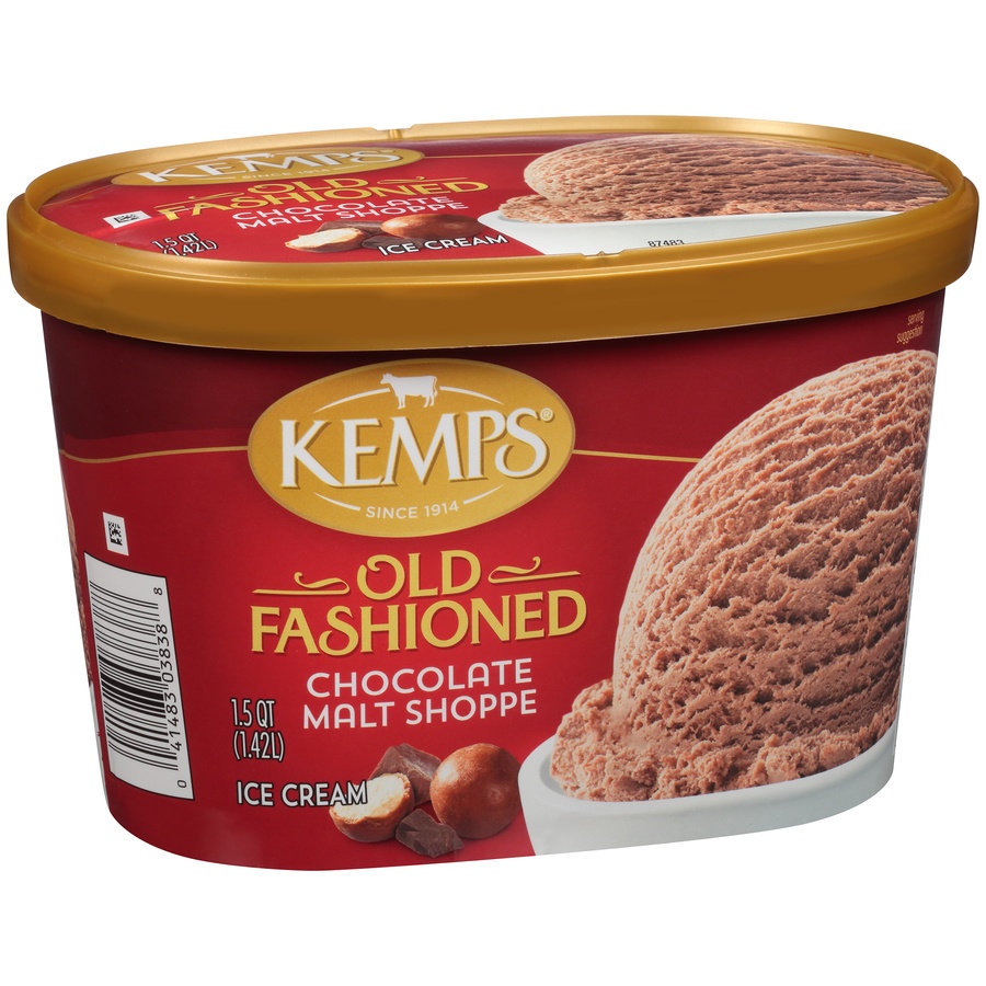 slide 6 of 8, Kemps Chocolate Old Fashioned Ice Cream, 1.5 qt