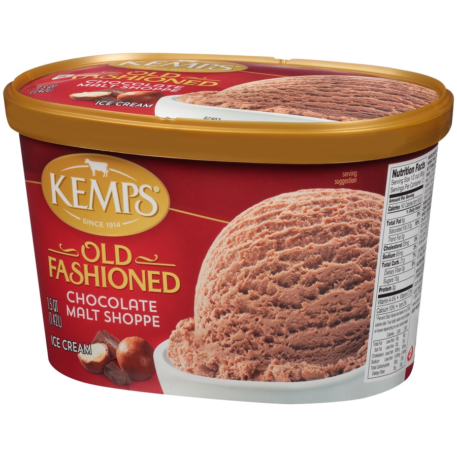 slide 5 of 8, Kemps Chocolate Old Fashioned Ice Cream, 1.5 qt