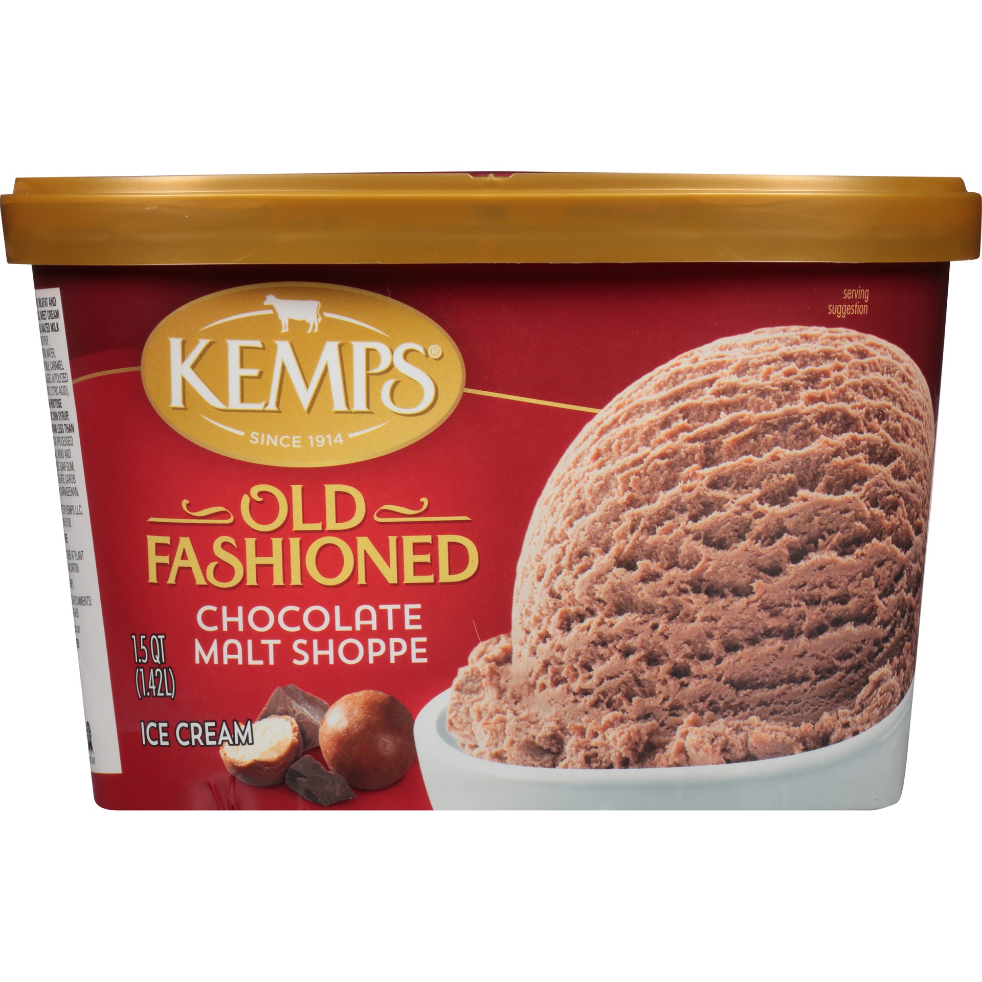 slide 2 of 8, Kemps Chocolate Old Fashioned Ice Cream, 1.5 qt